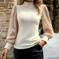 thumbnail image 4 of Aboser Womens Sequin Tops for Party Slim Fit Dressy Blouse Sparkle Glitter Shirt Comfy Long Sleeve Blouses Mock Neck Pullover Top Solid Color Cocktail Shirts, 4 of 9
