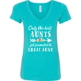 thumbnail image 3 of Inktastic Only the Best Aunts Get Promoted to Great Aunt with Flowers Women's V-Neck T-Shirt, 3 of 5