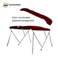 thumbnail image 5 of Seamander 3 Bow Bimini Top Boat Cover with Rear Support Pole and Storage Boot, 46" Height,Burgundy, 5 of 5