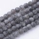 thumbnail image 1 of Natural Black Larvikite Bead Strands Round Frosted 4~4.5mm Hole: 1mm about 85~90pcs/strand 14.9 inch(38cm), 1 of 3
