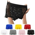 thumbnail image 2 of WMTBSRSW Men's Mesh Fishnet See Through Shorts Openwork Boxers Elastic Waisted Lounge Shorts Pajamas Bottoms Mesh Booty Shorts Underwear, 2 of 3