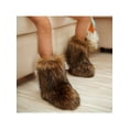 thumbnail image 6 of Women's Faux fur Boot Furry Fluffy Short Snow Boot Mid-Calf Boots Warm Comfortable Outdoor Flat Shoes, 6 of 9