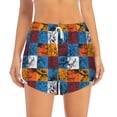 thumbnail image 4 of Lsque colorful plaid Dinosaur Printed Women's Running Shorts with Liner Pockets,Elastic Quick Dry Workout Athletic Gym Yoga Shorts,Womens High Waist Shorts-Medium, 4 of 9