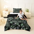 thumbnail image 4 of Catabedysis Camo Camping Twin Comforter Sets,Wildlife Camper Pattern Bedding Set For Boys,Green Grey,Black Reversible,2 Pieces,1 Comforter and 1 Pillowcase, 4 of 7