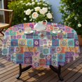 thumbnail image 3 of Pioneer Flower Floral Print Pattern Round Tablecloth 70"x70", Wrinkle Resistant Wipeable Table Cover for Kitchen Dining Room Picnic Patio and Party, 3 of 5