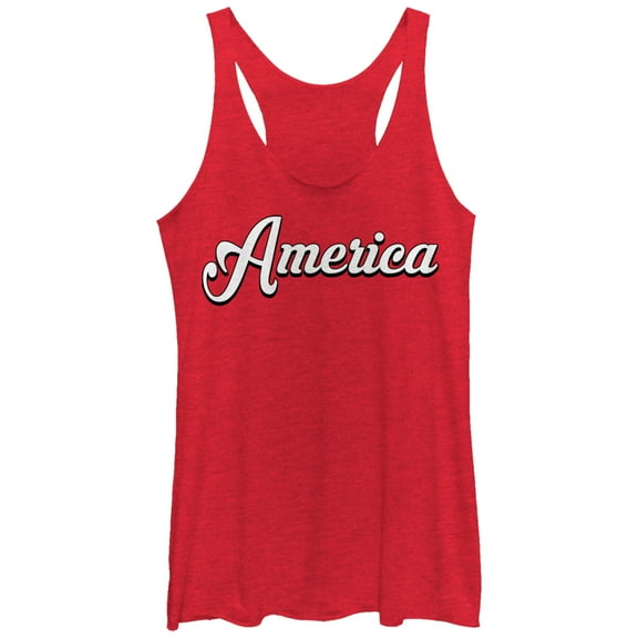 Women's Lost Gods Fourth of July America Racerback Tank Top Red Heather Medium