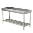 thumbnail image 2 of BeesClover Stainless Steel Table with Backsplash, Heavy-Duty Table for Kitchen, Stainless Steel Food Prep Table with Adjustable Undershelf, Commercial Work Table for Restaurant and Home, 2 of 7