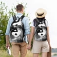 thumbnail image 5 of Naloa Yin And Yang Canvas Backpack for Men Women Rucksack Casual Travel Daypack College Tote Satchel Bookbag for Teens-Medium, 5 of 7