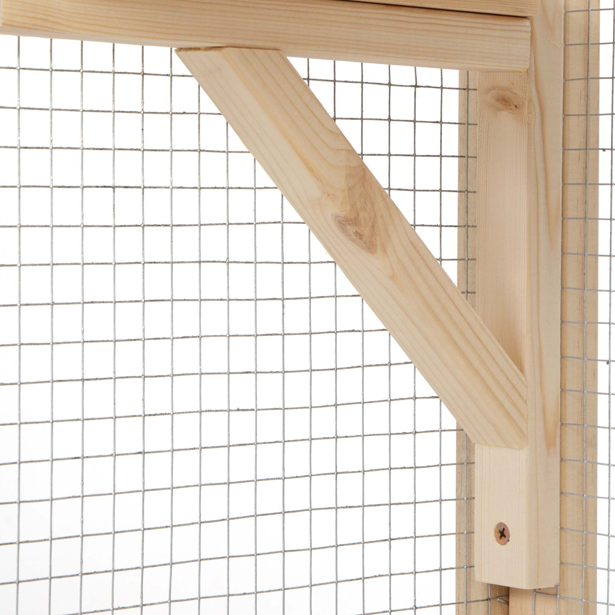 Wooden Cat Catio, Outdoor Cat Enclosure, Cat House with Platforms, Sunshine Board, Hammock, Door, Kitten Cage Condo,Burlywood