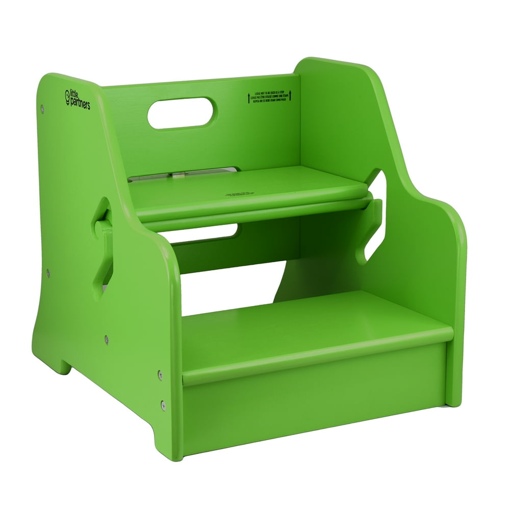 Little Partners Toddler Step Up Stool Wooden Step Stool with 2