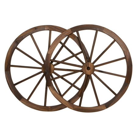Decorative Vintage Wood Garden Wagon Wheel With Steel Rim 31 5