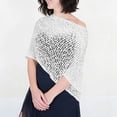 thumbnail image 3 of APEXFWDT Women Sheer Poncho Top Off The Shoulder Y2k See Through Shrug Mesh Cover Up Lightweight Asymmetrical Cape Top, 3 of 6