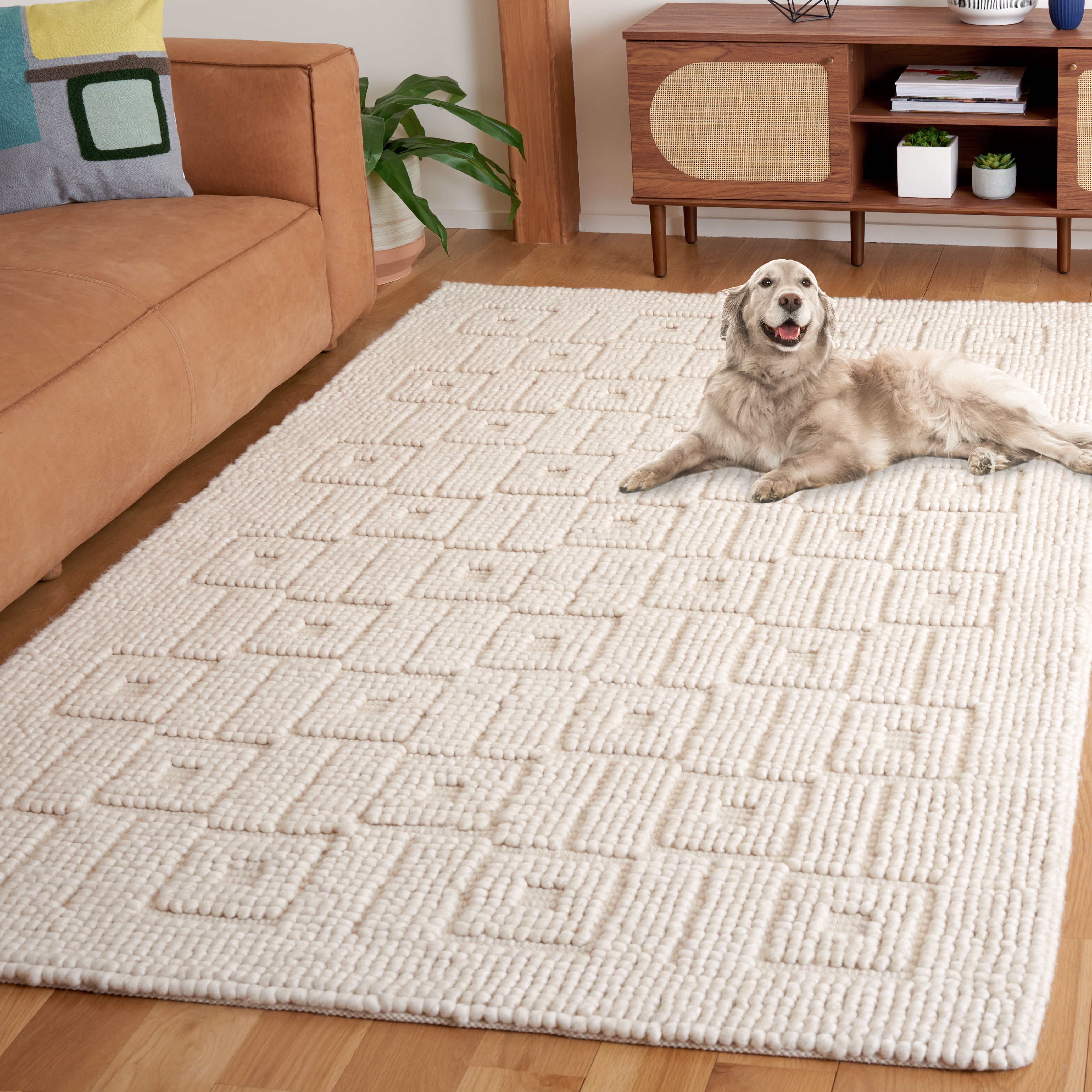 SAFAVIEH Natura Leslie Geometric Area Rug, Ivory, 8' x 10'