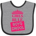 thumbnail image 3 of Inktastic Girls Rule, Boys Drool Girls Baby Bib, 3 of 4