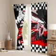 thumbnail image 3 of Erosebridal Red Race Car Curtains & Drapes Extreme Sport Games Blackout Curtains 76x54,Black White Checkered Curtains Car Themed Black Out Curtains Room Decor, 3 of 6