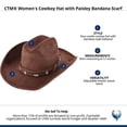 thumbnail image 5 of CTM  Cowboy Hat with Paisley Bandana Scarf (Women), 5 of 5