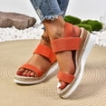 thumbnail image 6 of Rotm Block Heels for Women Womens Flat Sandals Arch Support Open Toe Walking Comfy Casual Low Wedge Summer Shoes Orange,6.5, 6 of 6