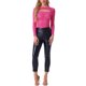 thumbnail image 2 of INSPIRAR CHIC Blusa de Encaje Floral de Manga Larga con Corte Frontal Transparente para Mujeres del Día de San Valentín L Rosa Fucsia, 2 of 5