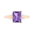 thumbnail image 2 of 2.5ct radiant cut alexandrite 18k rose gold Bridal Wedding Engagement Promise Anniversary Ring for Women size 7.25, 2 of 7