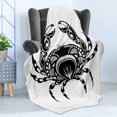 thumbnail image 4 of Crabs Soft Flannel Fleece Throw Blanket, Design of an Aquatic Arthropod Marine Biology Underwater Wildlife Inspired, Cozy Plush for Indoor and Outdoor Use, 60" x 80", Black White, by Ambesonne, 4 of 5