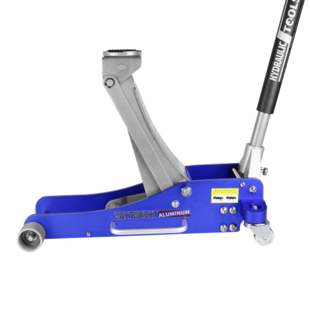 3-Ton Quick Rise Aluminum Floor Jack with Dual Pump Pistons & Reinforced Lifting Arm  Blue + Aluminum + 3T Dual pump