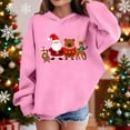 thumbnail image 2 of Lorytime Christmas Hoodies for Boys Unisex Santa Claus Sweatshirt Long Sleeve Pullover Drop Shoulder Cute Tops Pink, 2 of 4
