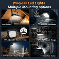 thumbnail image 5 of Rechargeable Led Work Light 10000LM 12000mAh, Portable Magnetic Work Light with Hook, 4 Modes Waterproof for Garage, Car Repair, Mechanics,Camping lights,Emergency Lanterns for Power Outages, 5 of 9
