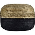 thumbnail image 2 of Spitiko Homes 18" Wide Round Jute Pouf Ottoman in Natural and Black, 2 of 6