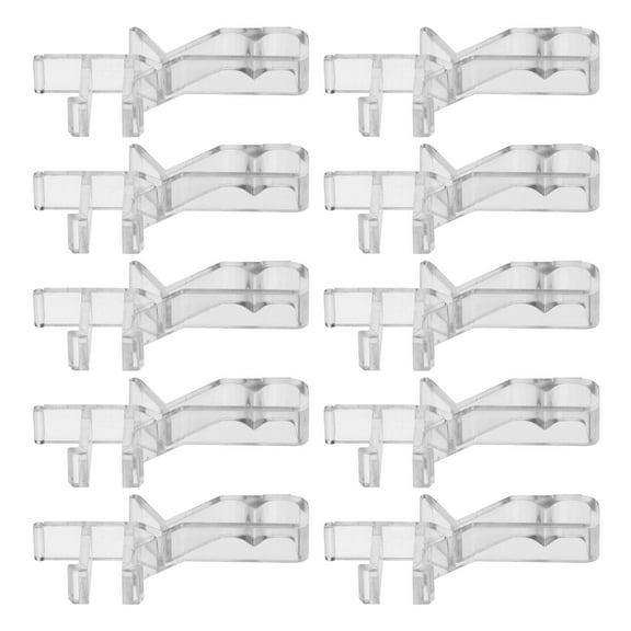 MUSEYA 10Pack Transparent Plastic Curtain Clip Curtain Bracket for Home Decor with Hidden Installation
