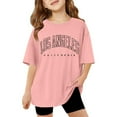 thumbnail image 1 of TBWNWG T-Shirt Graphique à Manches Courtes pour Filles, Imprimé Lettre, Décontracté, Col Rond, Basique, pour Enfants, Taille 3-4 Ans, 1 of 6