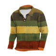 thumbnail image 1 of Blusas y camisas de manga larga con cuello redondo para hombre, blusa informal de moda con cuello vuelto, manga larga, botones estampados, blusa de poliéster para hombre, 1 of 2
