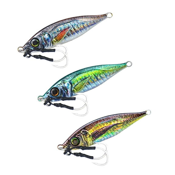 Holzlrgus Glow Slow Pitch Jigs Vertical Jigs Metal Jigs 3D Printing Saltwater Jigs with Assist Hooks
