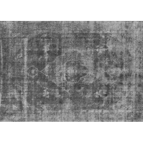 Ahgly Company Machine Washable Indoor Rectangle Oriental Gray Industrial Area Rugs, 8' x 12'