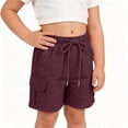 thumbnail image 6 of Atogsazn Kids Boys Summer Cargo Shorts Casual Athletic Wide Leg Short Pants with Pocket Outdoor Outfits Wine 11-12 Years Fashion, 6 of 8