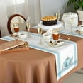 thumbnail image 2 of Fall Thanksgiving Table Runner Pumpkin Leaf Branch Runners for Dining Tables Teal Stripes Autumn Dinner Runner Kitchen Parties Decor 13" x 90", 2 of 6