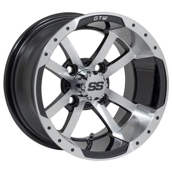 GTW Storm Trooper 12x7 Golf Cart Wheel - Machined/Black (4/4) 3 4 [19-114]