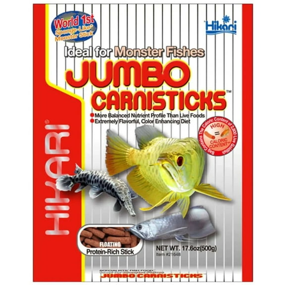 Hikari Tropical Jumbo Carnisticks Fish Food, 17.6 oz (500g)