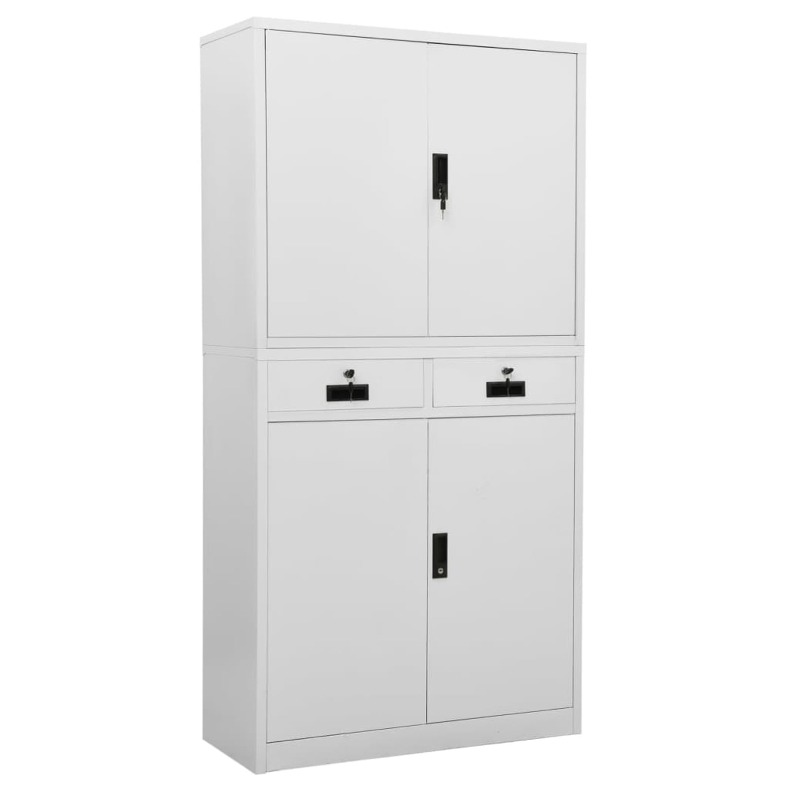 Locker Cabinet w/ 3 Compartments 35.4"x17.7"x70.9" Gym Sport Changing Room Z6Y2 