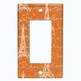thumbnail image 5 of Metal Light Switch Plate Cover Romantic Paris Eiffel Tower Letter Orange PRS006, 5 of 13