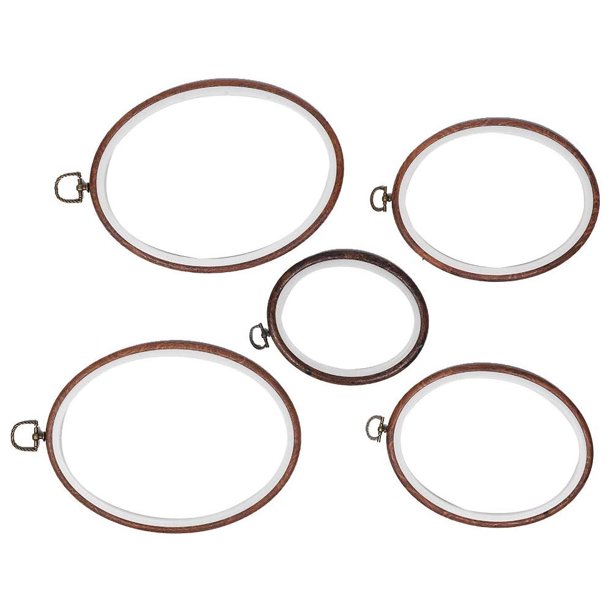 Aros para Bordar, 5 Piezas Aros De Bordado Bastidor para Bordar Bastidores para Bordar con Marco De Clip Universal Ovalado para Bordado, Costura, Punto De Cruz, Punta De Aguja