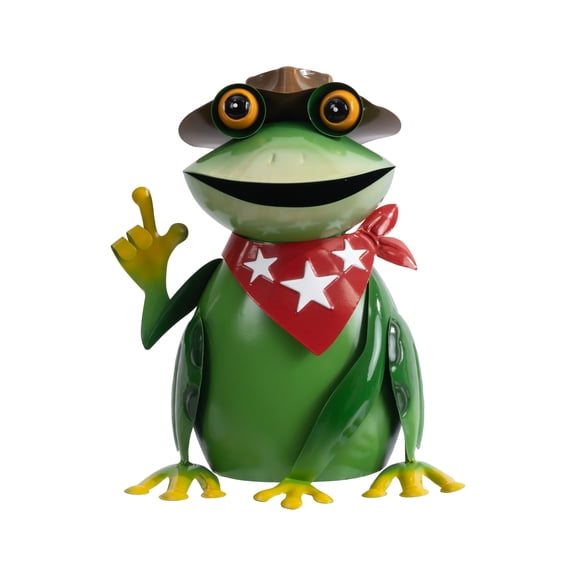 Mainstays Cowboy Frog Metal Garden Statue, Weather-Resistant Outdoor Décor