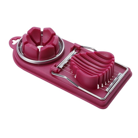 

FTjfrsbc Stainless Steel Cut Egg Slicer Egg Cutter Flower Mold Kitchen Tool (Red)