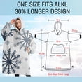 thumbnail image 4 of Oversized Wearable Blanket Hoodie,Blue Christmas Snowflake Pattern Sherpa Blanket Hoodie with Super Pockets,Super Warm Fuzzy Pullover for Women & Men, 4 of 6