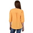 thumbnail image 2 of NY Collection Womens Balloon Sleeve Necklace Pullover Blouse, Yellow, Petite, PL, 2 of 3