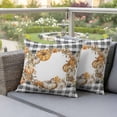 thumbnail image 5 of Pack of 2 Outdoor Pillow Covers 20x20 Inch Waterproof Black Plaid Thanksgiving Throw Pillow Covers,Decorative Couch Pillow Shams Protectors Fall Pumpkins Wreath Patio Pillowcases Cushion Covers, 5 of 8