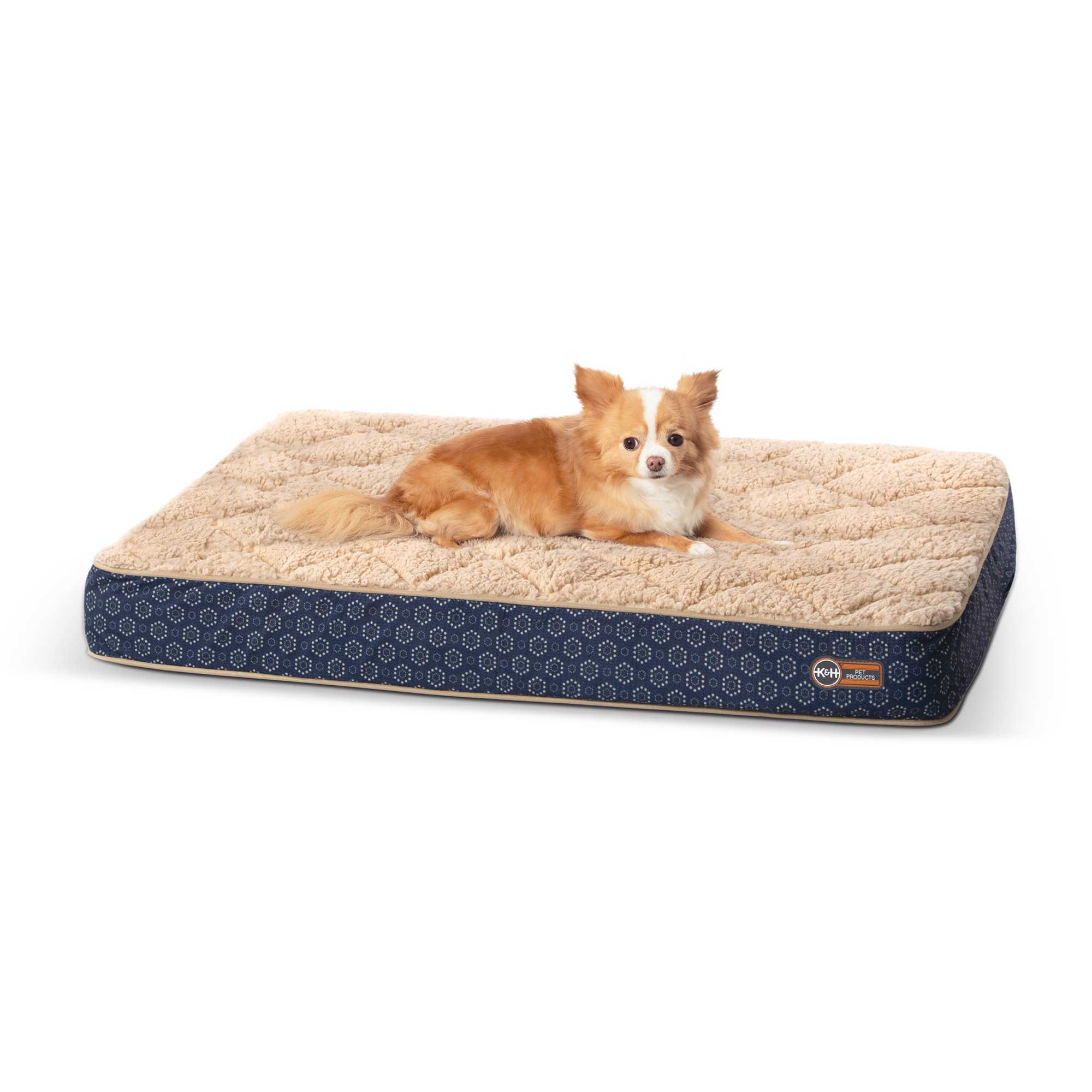 K&H Pet Products QuiltTop Superior Orthopedic Pet Bed Small Navy Blue