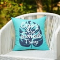 thumbnail image 3 of Mainstays 2-pack Enjoy The Simple Things Reversible Outdoor Throw Pillow, 16 inch, Teal, 3 of 6