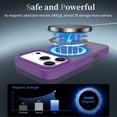 thumbnail image 6 of Magnetic for iPhone 17 Case, Compatible with MagSafe, Drop Protection Ultra Slim Translucent Matte Shockproof Lightweight Phone Case, with Sensitive Camera Control Capture Button, Darkpurple, 6 of 6