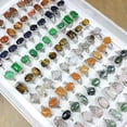 thumbnail image 2 of K-KED Wholesale Delicate Jewelry Women's Natural Stone Silver Plated Rings Size16-21mm 12-100pc-12pcs red agate, 2 of 8