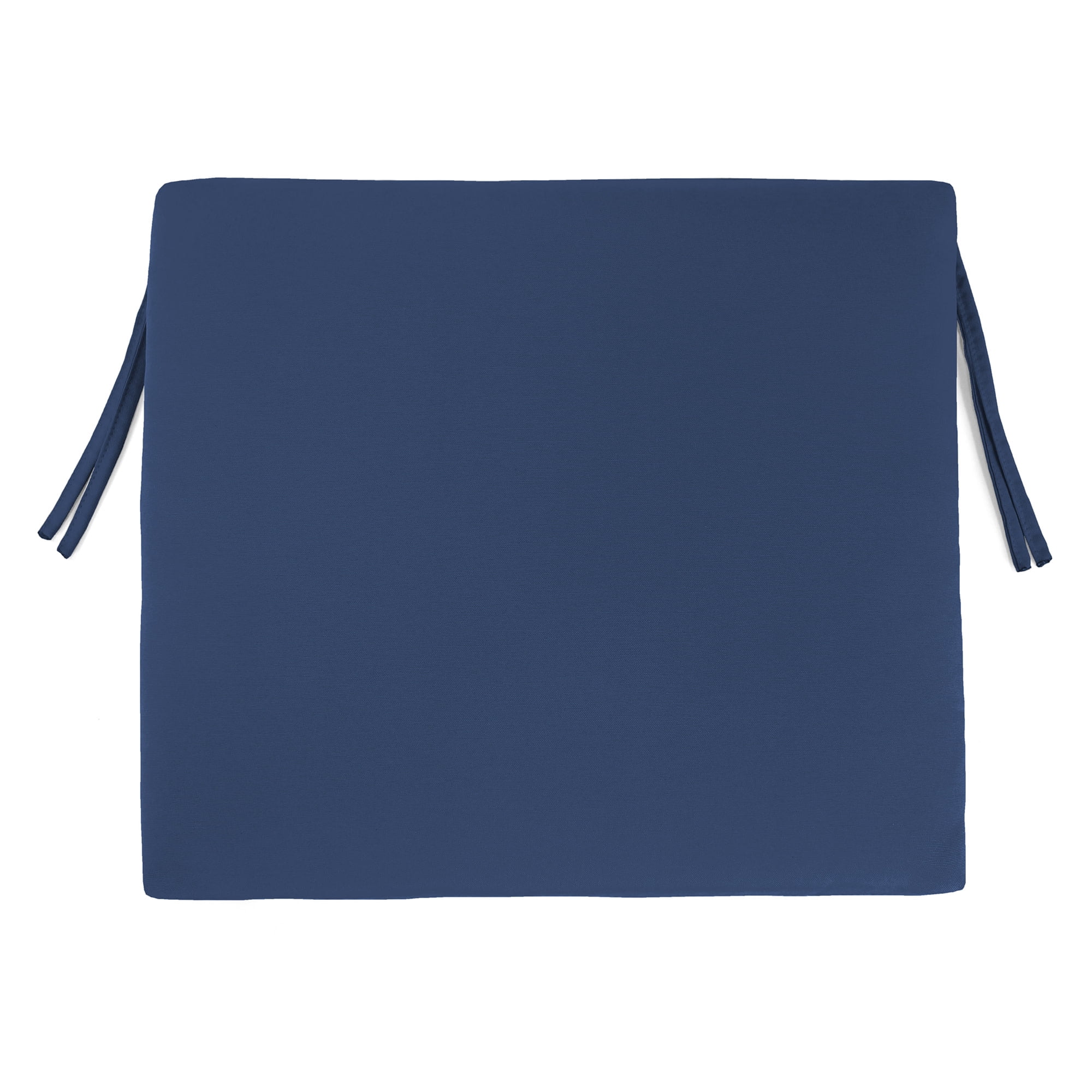 Jordan Manufacturing Sunbrella 17" x 19" Canvas Navy Solid Rectangular Outdoor Chair Pad Seat Cushion with Ties (2 Pack)